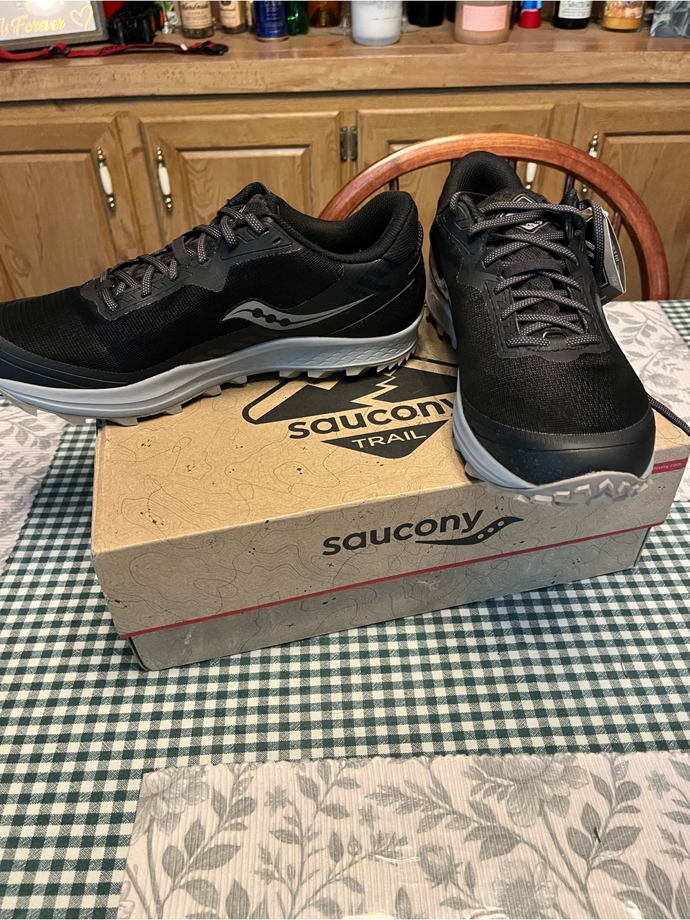 Men's Saucony Black Trail Running Shoes - Picture 3 of 3